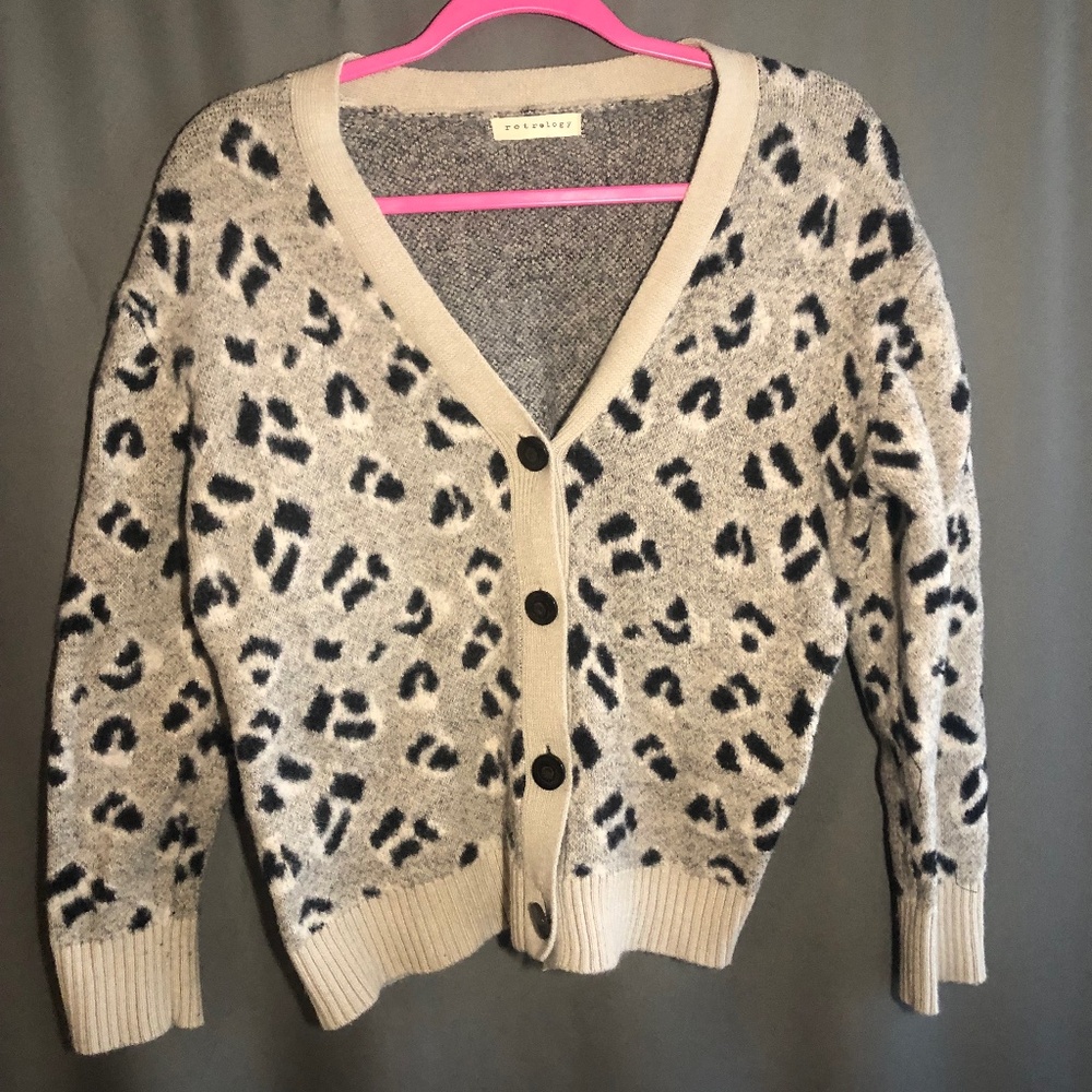 Retro animal print leopard gothCore Glam cardigan